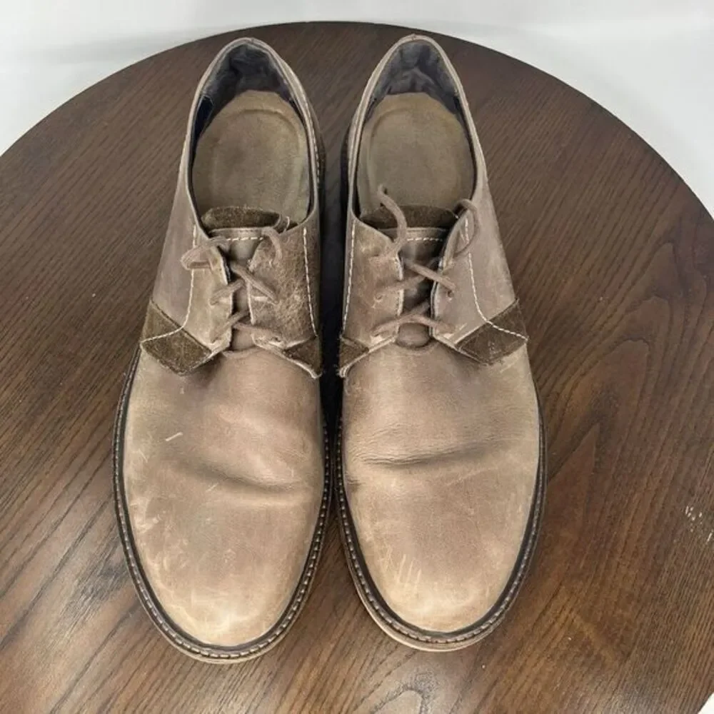 Naot Lindi Shoes Men 46 / 13-13.5 Brown Leather Derby Oxford Plain Toe Lug Dress